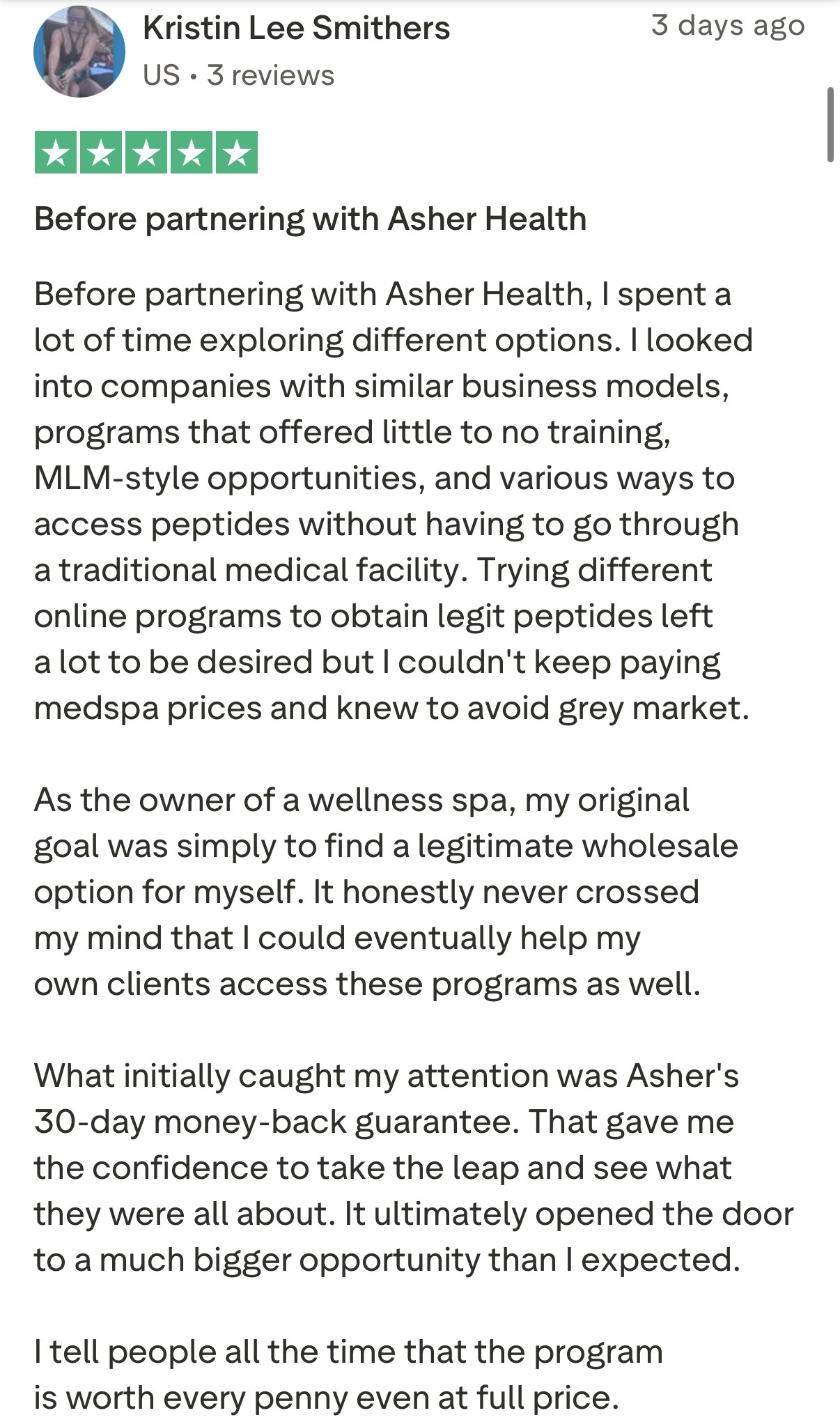 Trustpilot review 1